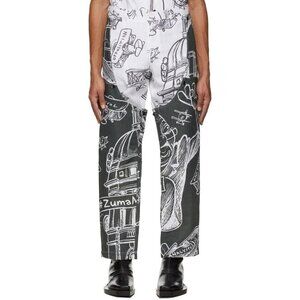 Thebe Magugu Chaps Trousers Size XL Mens Gray White